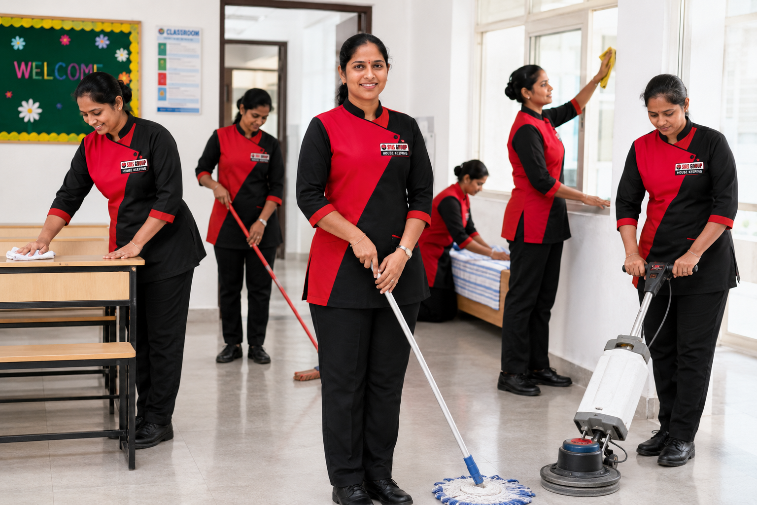 SRIS Group school cleaning team