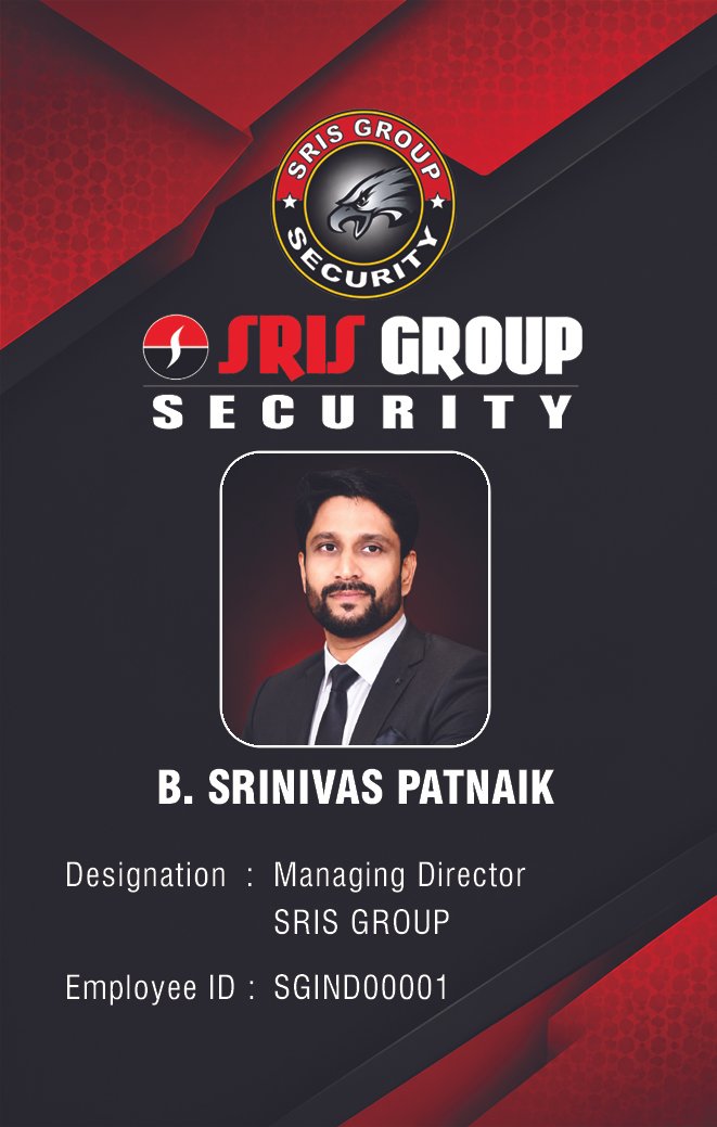 Sample SRIS Group Security employee ID card front